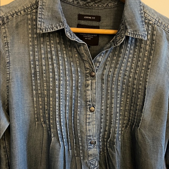 American Eagle Outfitters Blue Button Down Shirt - Picture 2 of 5